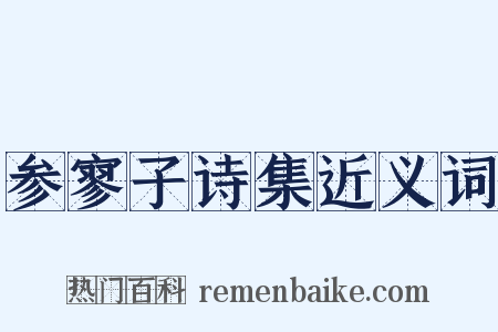 参寥子诗集近义词是什么意思的图片